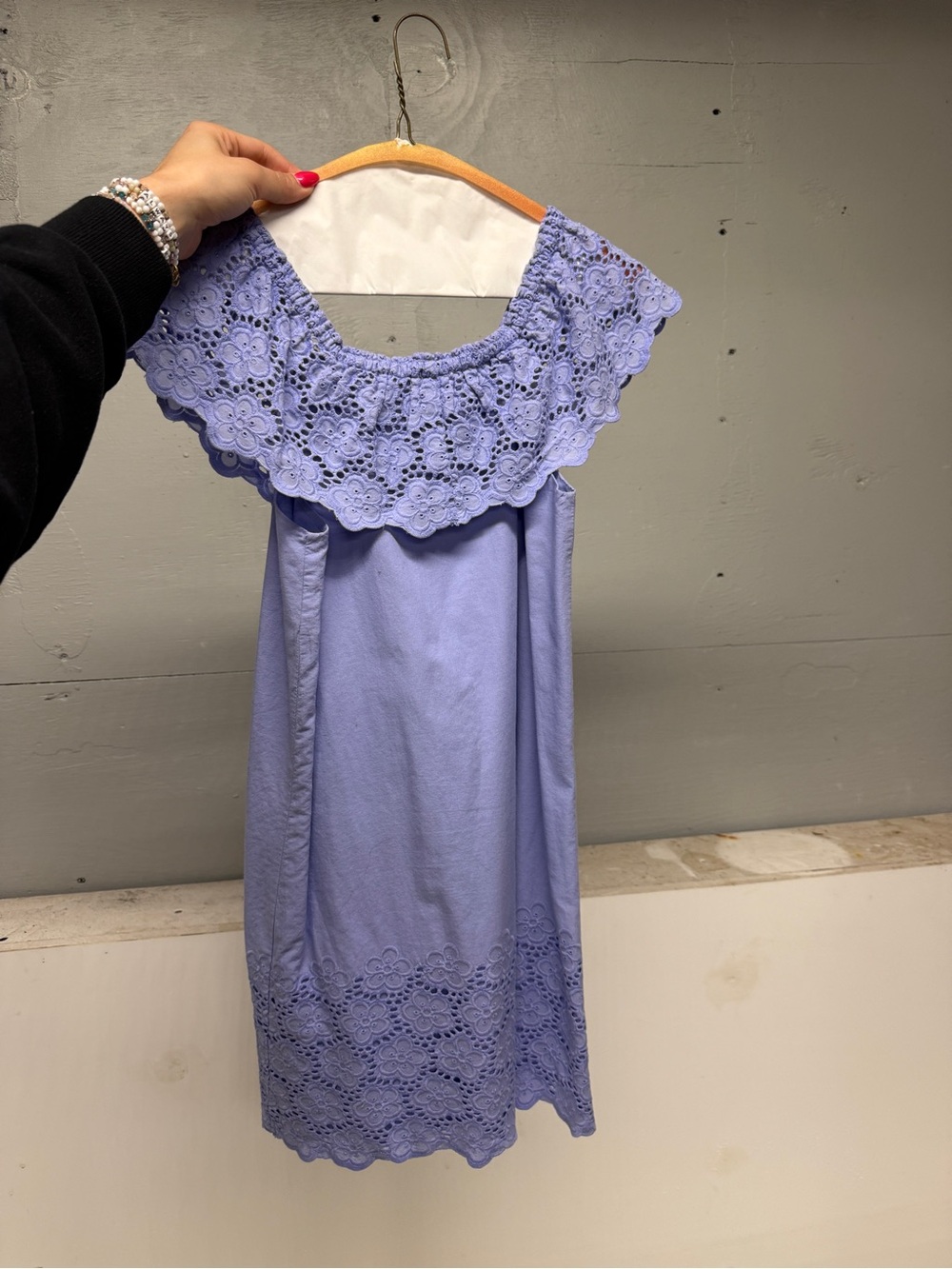 Cat & Jack indigo Off Shoulder Eyelet Dress